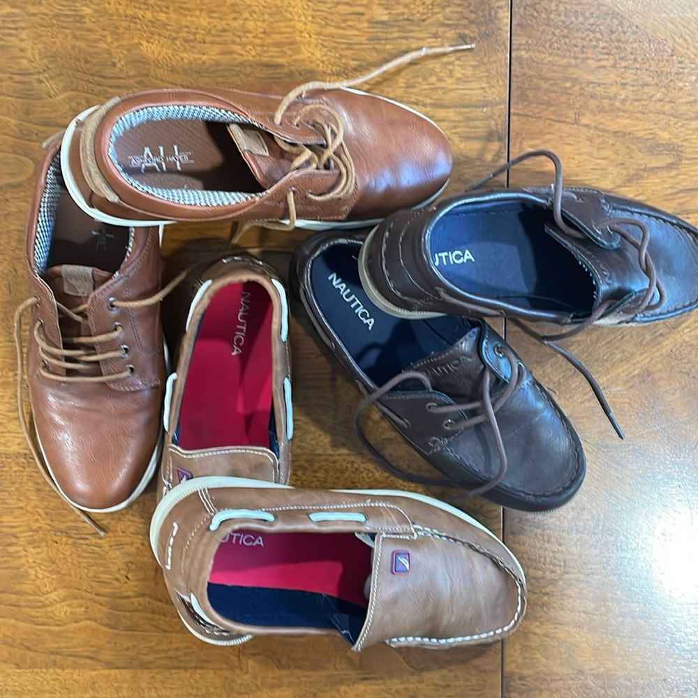 Boys shoes-Nautica slip-on sz5, Nautica lace-up sz4,  Ashford Hayes lace-up sz4